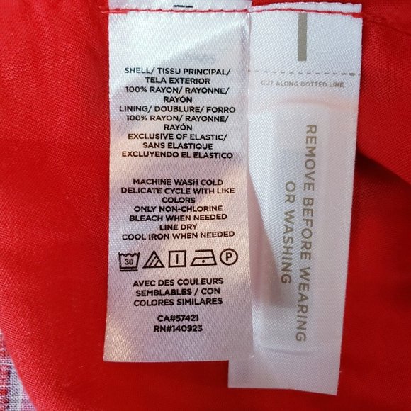 Loft Ikat Womens Dress Size 6 Red Pink Smocked Back Western Ruffle Desert NEW - Picture 11 of 15